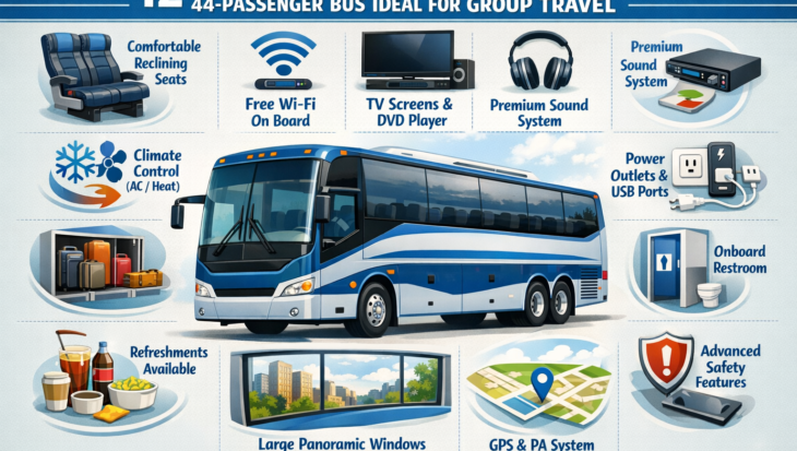 12 Features That Make a 44-Passenger Bus Ideal for Group Travel