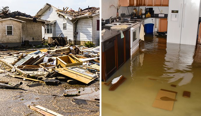 collage-of-storm-damaged-property-and-flooded-room